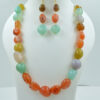 Multi Stone Tumble Gemstone Necklace 925 Sterling Silver