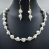 Shell Pearl 10-4mm Round Necklace 925 Sterling Silver