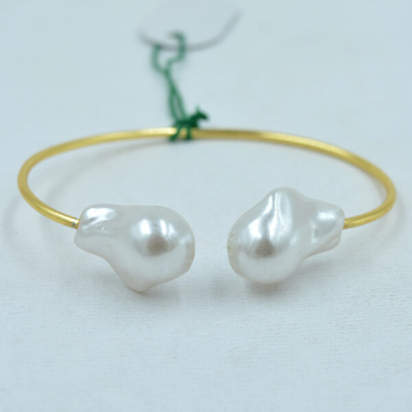 Shell Pearl Gemstone Bangles 925 Sterling Silver