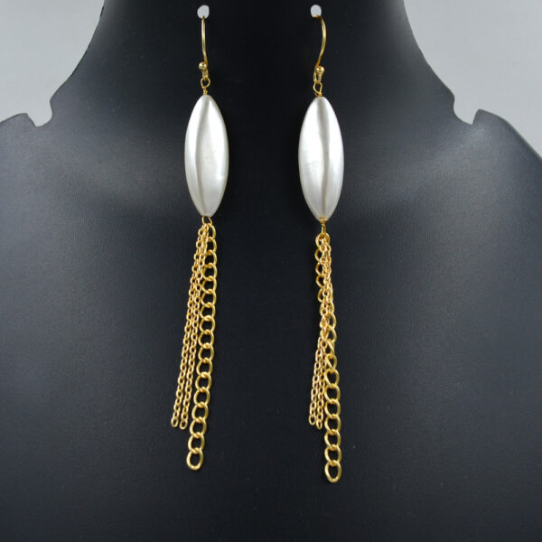 Shell Pearl Marquise Dangle Earring 925 Sterling Silver