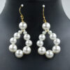 Shell Pearl 14-5mm Round Dangle Earring 925 Sterling Silver