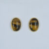 Tiger Eye Oval Shape Stud Earring 925 Sterling Silver