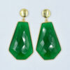 Green Quartz Stud Earring 925 Sterling Silver