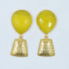 Yellow Monalisa Pan Shape Stud Earrings 925 Sterling Silver
