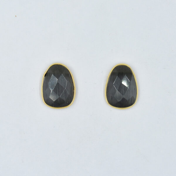 Black Monalisa Fancy Stud Earring 925 Sterling Silver