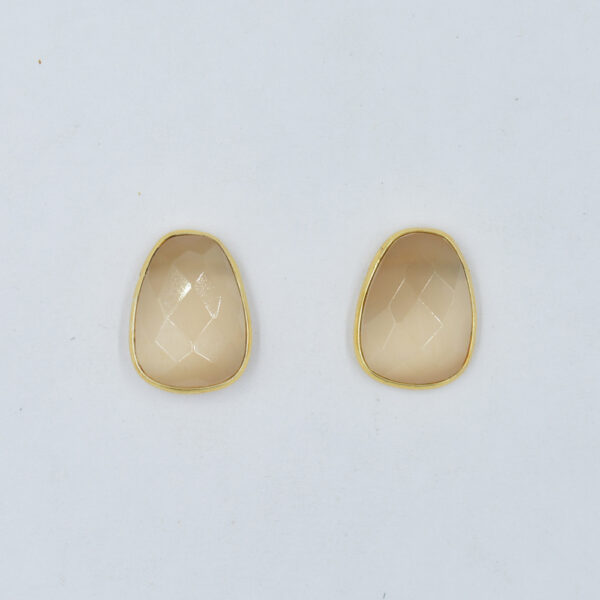 Peach Monalisa Fancy Stud Earring 925 Sterling Silver