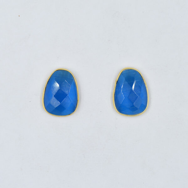 Blue Monalisa Fancy Stud Earring 925 Sterling Silver