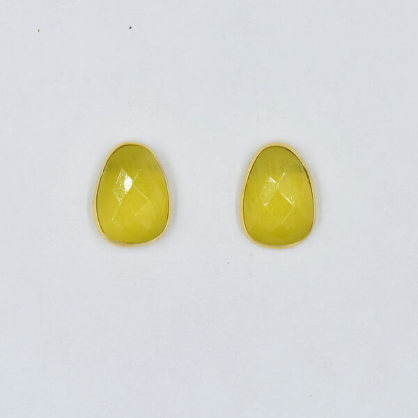 Yellow Monalisa fancy Stud Earring 925 Sterling Silver