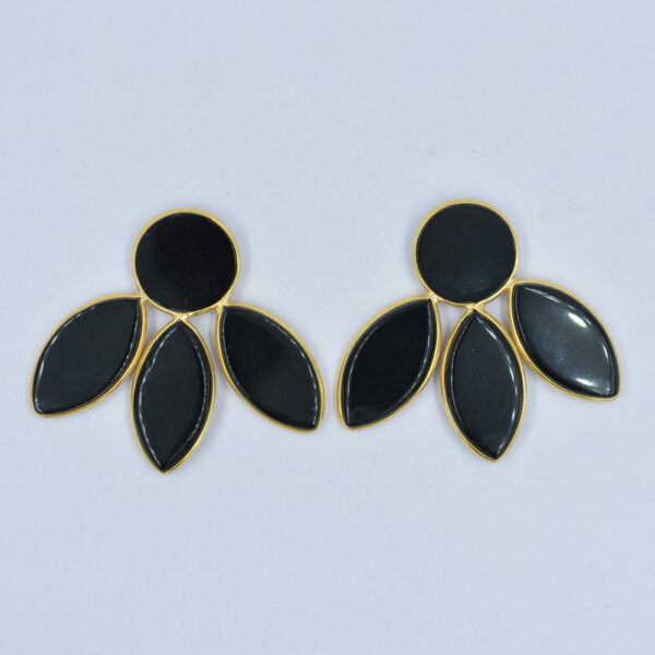 Black Onyx Marquise Stud Earrings 925 Sterling Silver