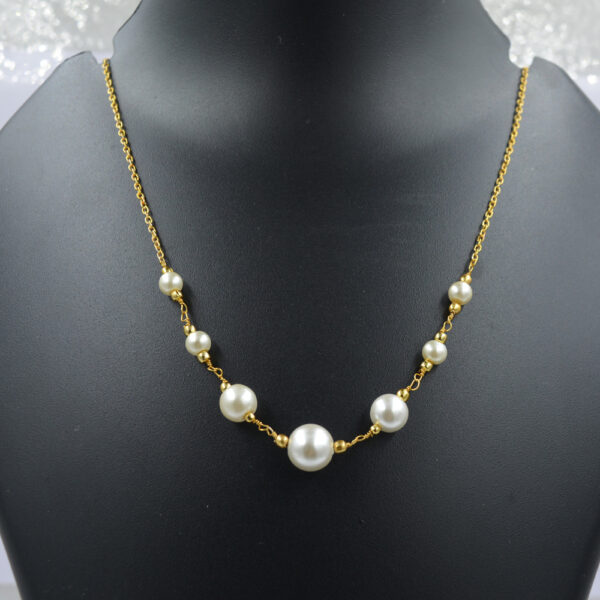 Shell Pearl Round Necklace 925 Sterling Silver