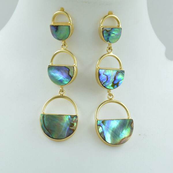 mother of pearl stud earring 925 sterling silver
