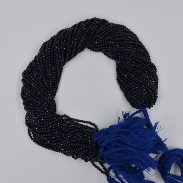 Blue Sandstone 2&3mm Faceted Round Gemstone Beads