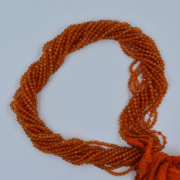 Carnelian 2&3mm Faceted Round Gemstone Beads