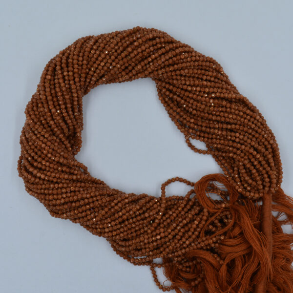 Brown Sandstone 2&3mm Faceted Round Gemstone Beads