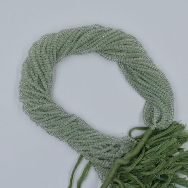 Green Amethyst 2&3mm Faceted Round Gemstone Beads