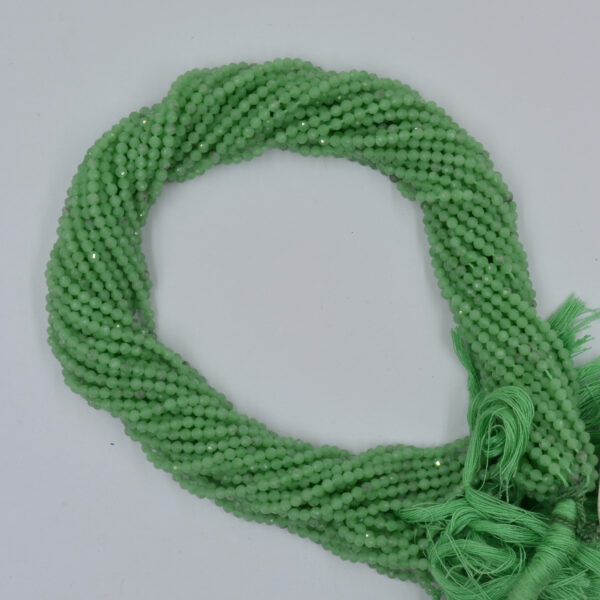 Green Aventurine 2&3mm Faceted Round Gemstone Beads