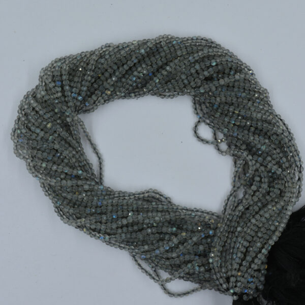Labradorite 2&3mm Faceted Round Gemstone Beads