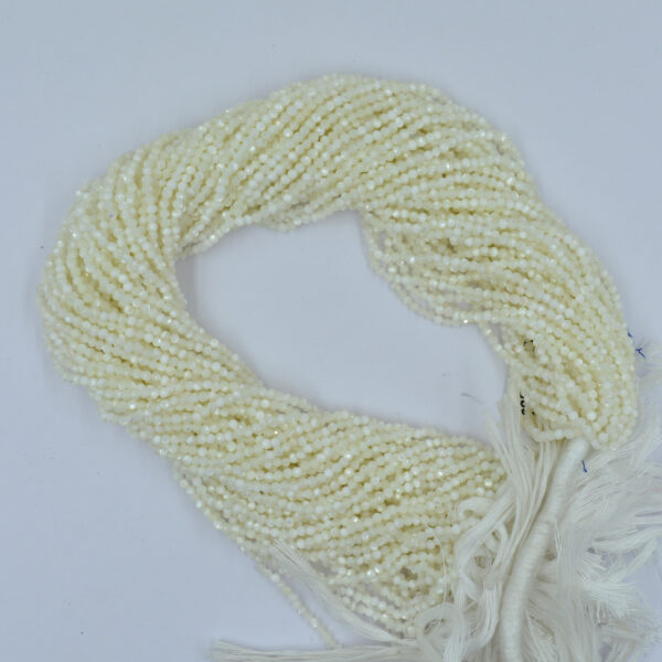 Mother Of Pearl 2&3mm Faceted Round Gemstone Beads
