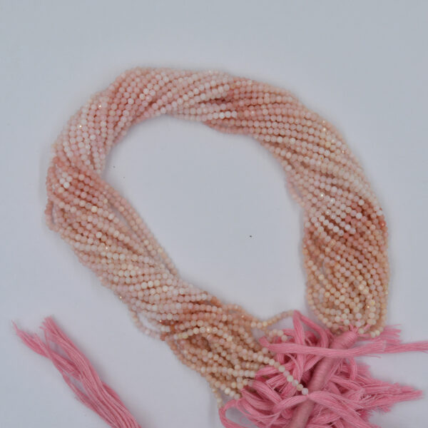 Pink Opal 2&3mm Faceted Round Gemstone Beads
