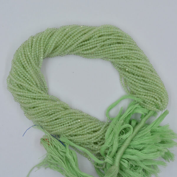 Prehnite 2&3mm Faceted Round Gemstone Beads