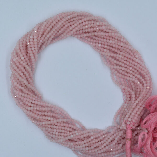 Rose Quartz 2&3mm Faceted Round Gemstone Beads