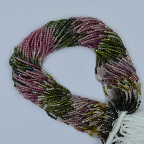 Tourmaline 2&3mm Faceted Round Gemstone Beads