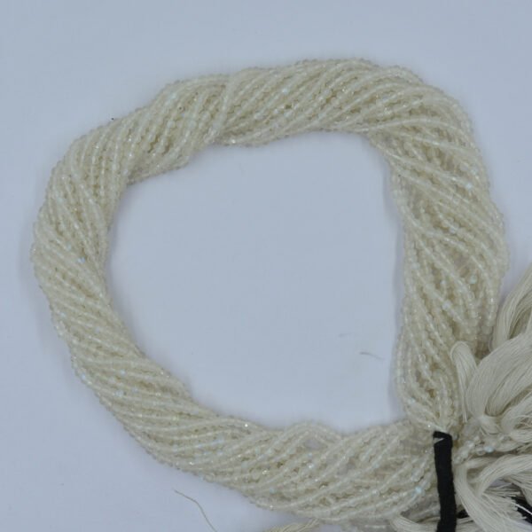 White Rainbow 2&3mm Faceted Round Gemstone Beads