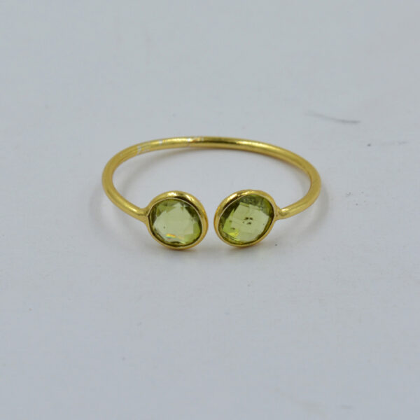 Peridot 5mm Round Ring 925 Sterling Silver Ring