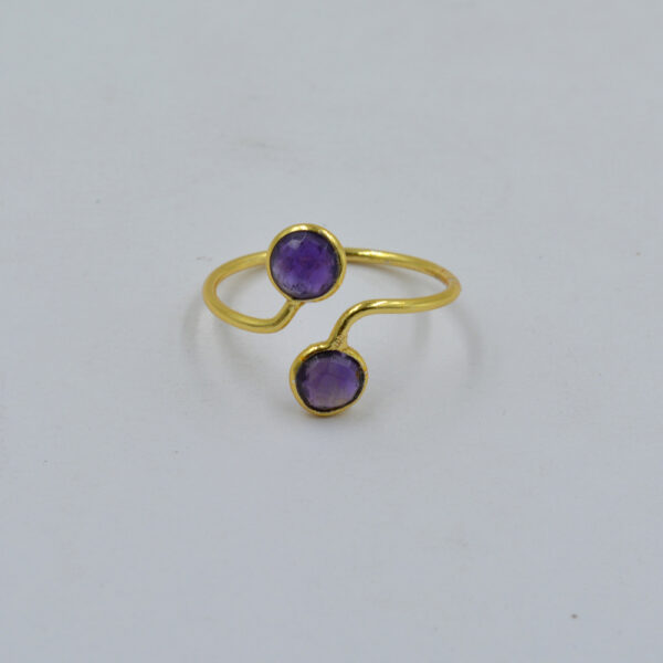 Purple Amethyst 5mm Round Ring 925 Sterling Silver