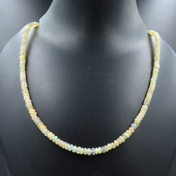 Ethiopian opal 4-5mm Beads Necklace 925 Sterling Silver